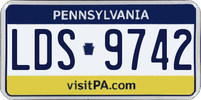 PA license plate LDS9742