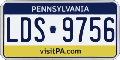 PA license plate LDS9756