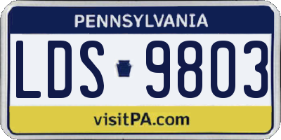 PA license plate LDS9803