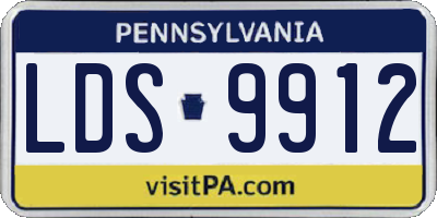 PA license plate LDS9912