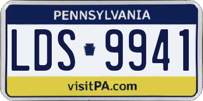 PA license plate LDS9941