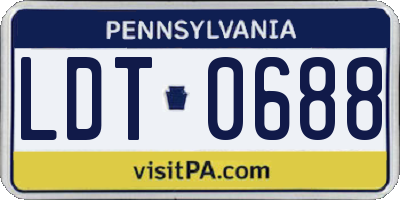 PA license plate LDT0688