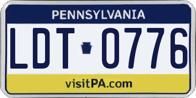 PA license plate LDT0776