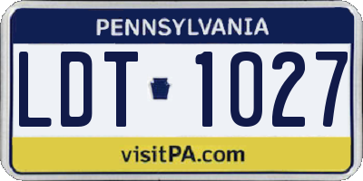 PA license plate LDT1027