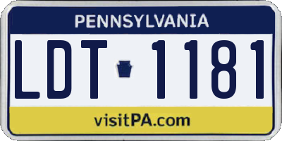 PA license plate LDT1181