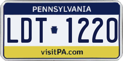 PA license plate LDT1220