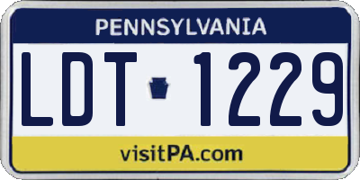 PA license plate LDT1229