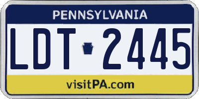 PA license plate LDT2445