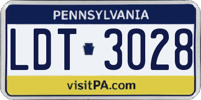 PA license plate LDT3028