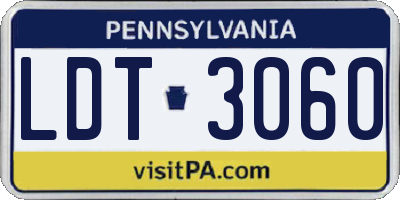 PA license plate LDT3060