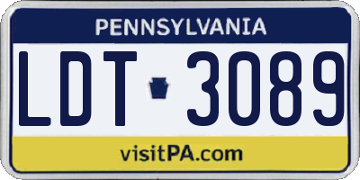 PA license plate LDT3089