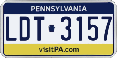 PA license plate LDT3157