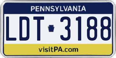 PA license plate LDT3188