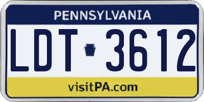 PA license plate LDT3612