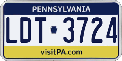 PA license plate LDT3724