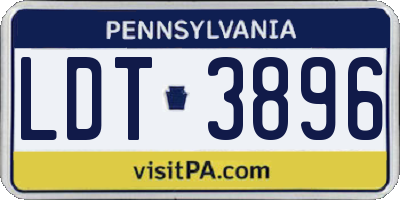 PA license plate LDT3896