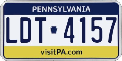 PA license plate LDT4157