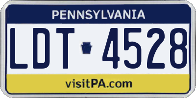PA license plate LDT4528