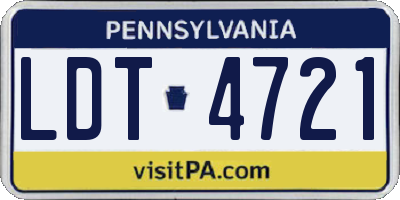 PA license plate LDT4721