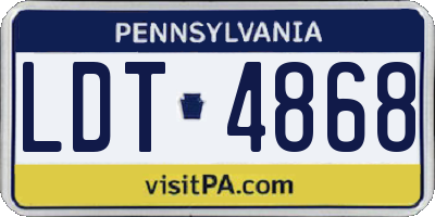 PA license plate LDT4868