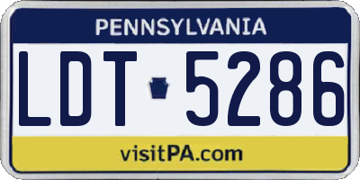 PA license plate LDT5286