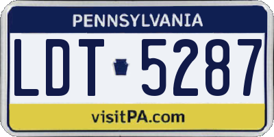PA license plate LDT5287