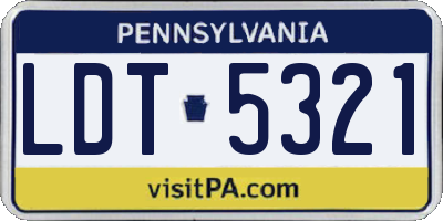PA license plate LDT5321