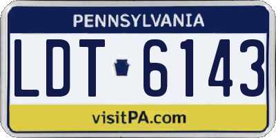 PA license plate LDT6143