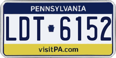 PA license plate LDT6152