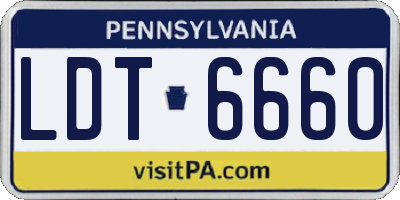 PA license plate LDT6660