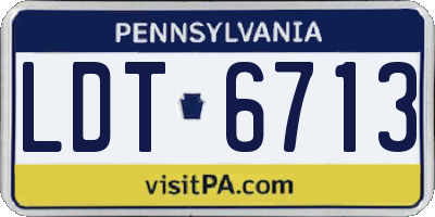 PA license plate LDT6713