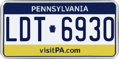 PA license plate LDT6930