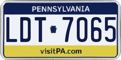 PA license plate LDT7065