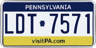 PA license plate LDT7571