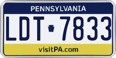 PA license plate LDT7833