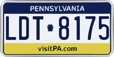 PA license plate LDT8175