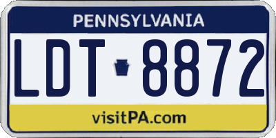PA license plate LDT8872