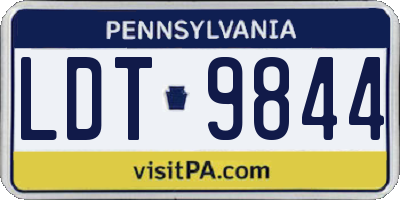 PA license plate LDT9844