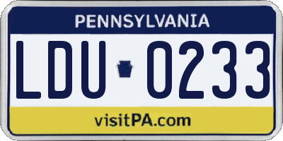 PA license plate LDU0233