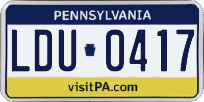 PA license plate LDU0417