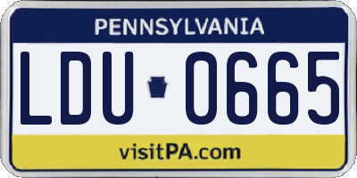 PA license plate LDU0665