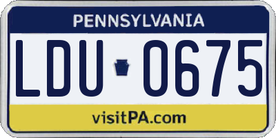 PA license plate LDU0675