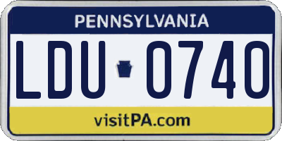 PA license plate LDU0740