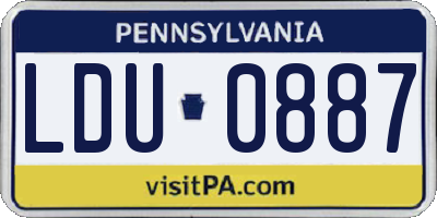PA license plate LDU0887