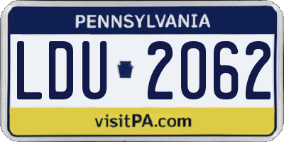 PA license plate LDU2062