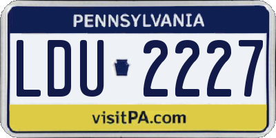 PA license plate LDU2227