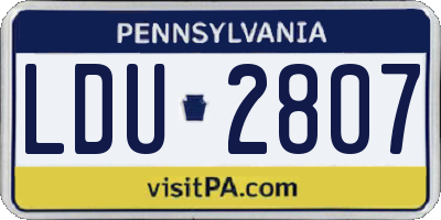 PA license plate LDU2807