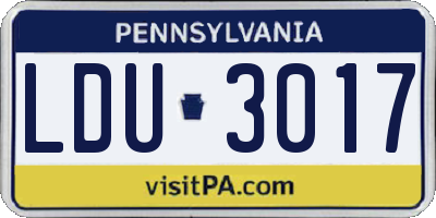 PA license plate LDU3017