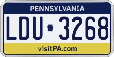 PA license plate LDU3268