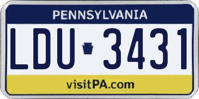 PA license plate LDU3431